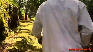 this indian desi college girlfriend gets fucked hard outdoors in the bush by her lover couple style