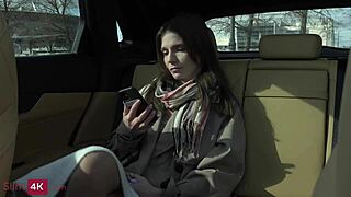 Skinny in threesome with driver and servant getting doggystyle double penetration deepthroat cumshot