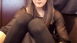 Beautiful shemale masturbates in private