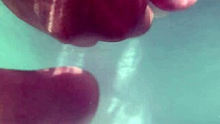underwater creampie floods my pussy with dildo close up