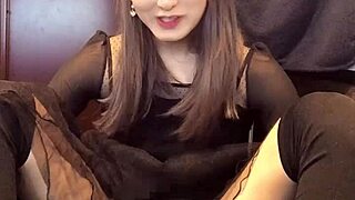 Beautiful shemale masturbates in private