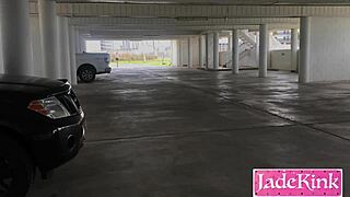 street performer gives sloppy blowjob to dominant friend