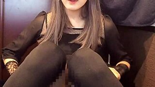 Beautiful shemale masturbates in private