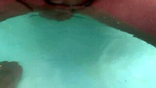 underwater creampie floods my pussy with dildo close up
