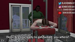Ebony domina tells whore, 'You want spanking and anal? Take it hard!' Assfucking follows.