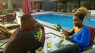 Ebony sex goddess meets naija pornstar in exclusive bar for maximum fun 😍