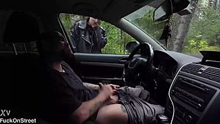 teen gets rough anus stretched in my car during quickie, gaping and orgasming