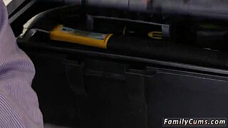 That perfect teen with ass and tits gets creampie from old guy.