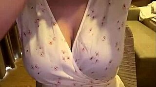stepmother in beautiful short white dress with big tits outdoors