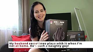 Mistress Anna unpacked the XSpaceCup masturbator, reviewed it, then milked the slave