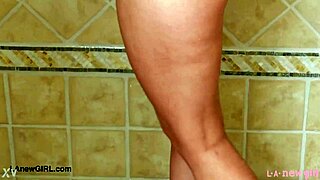 Captivating Blonde Model Showers Seductively In Casting Interview.