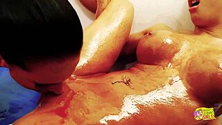 another lesbian wrestling turns into steamy sex between ladies