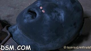 Will this restrained slave endure rough blowjob torment for her wet pussy?