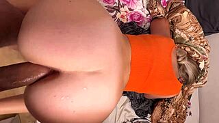 Whoa, watch that massive cock hammer her gaping asshole in wild anal action!