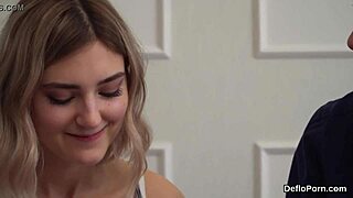 oh wow, this lovely teen sweetie is stretching her tight spread snatch so carefully, finally getting deflowered in the most intense way possible.