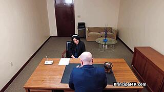 Principal tries on mature teachers juicy pussy