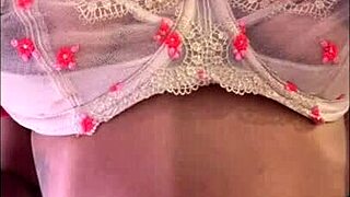 Ebony Alexis Avery squirts cum through the window with her pierced small tits bouncing