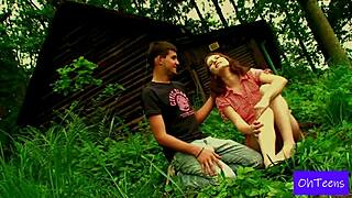 Karolina and Evzen's Secret Outdoor Encounter with Roommate Watching on OnlinePorn