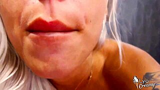 Girl Licks Balls Sensually Until Oral Creampie Closeup