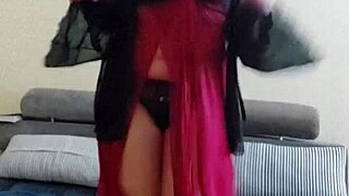 an arab shemale performs a traditional dance in the spotlight