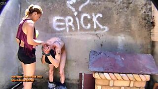 Mlada and Wendy perform intriguing ballbusting. with ball kicking femdom