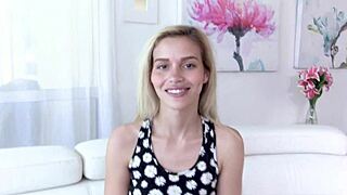 Petite Teen 18+ Karter Foxx Takes Huge Cock POV Blowjob and Cum Facial