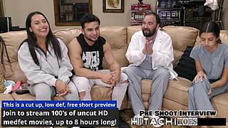 Mia moans intensely during solo shaved pussy masturbation at home