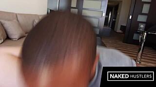 Redhead PAWG sucks and fucks big black cock.