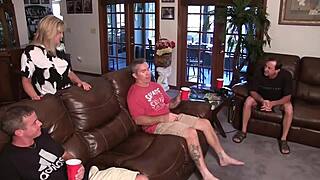 Amateur Blonde Milf Teases with Striptease and Licking. She Takes Anal Fucking and Orgasms in Homemade Roleplay.