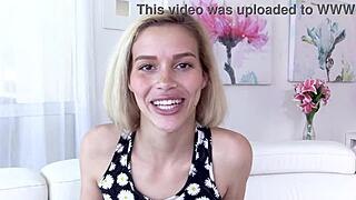 Petite Teen 18+ Karter Foxx Takes Huge Cock POV Blowjob and Cum Facial