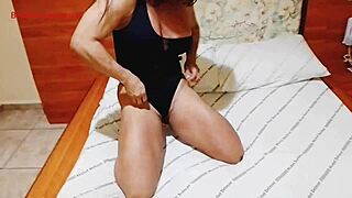 Brazilian milf fitness star Dani showcases her big clit