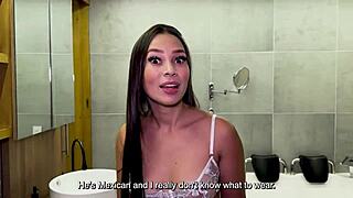 colombian big booty daniela andrea has rough passionate sex on tinder date with mexican aldo moreno, swallowing his cum 😈