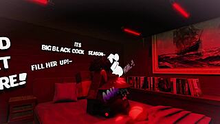 stretching femboy with big black cock!