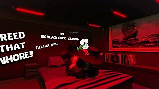 stretching femboy with big black cock!