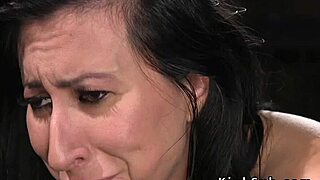 huge boobs inked brunette really enjoys fucking that machine