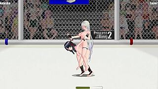 Princess Natasha fights Sayuri in lesbian wrestling match on street