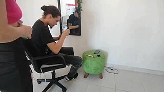 The horny stepsister gives a great blowjob before getting fucked doggystyle in her tight ass.