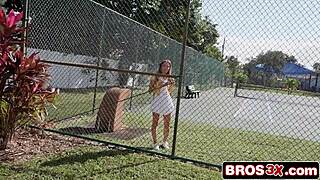 Athletic Tennis Babe Picked Up and Ass-Fucked for Cash Reward