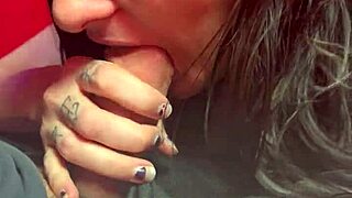 Wifey sucks dick in public sex shop
