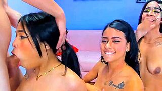 these friends give super powerful blowjobs to their stepbrother