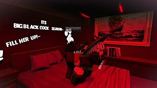 stretching femboy with big black cock!