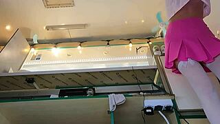 Super Sexy Slim Eighteen Chick In Thongs And Braceless