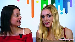 Two Submissive Teens Feel Bisexual Threesome Pleasure With Kissing And Fucking