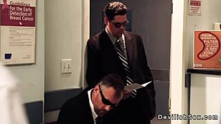 Beautiful Blonde Nurse In Uniform Sucking Monster Cock For Cop, Ending With Facial Cumshot.