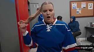 big ass teen seduces the cameraman in the locker room with her big tits