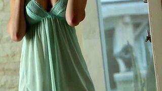 Brett Rossi teases with her big perky tits and adorable glamour in the shower, fingering her shaved juicy pussy solo.