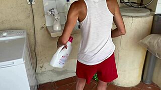 Blonde Neighbor Orgasms In Washing Machine