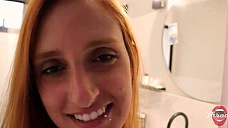 uh my wife left so i got her best friend that busty redhead to deepthroat till i cum in her mouth the slut will she tell