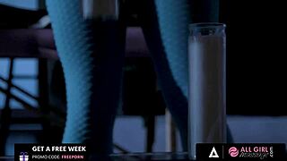 Candice Dare and Georgia Jones in all-girl massage with scissoring, face fucking, and fingering