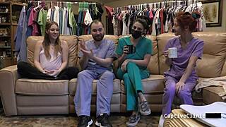 nova maverick's long hair hides her humiliation in the hospital, with gaping ass close-ups